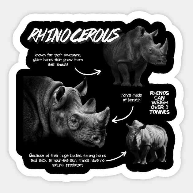 Rhinocerous Fun Facts Sticker by Animal Facts and Trivias